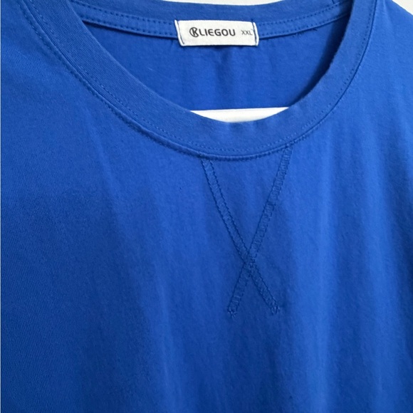 Skater Style Blue Short Sleeve Men's Tee - slightly longer back - Picture 5 of 12